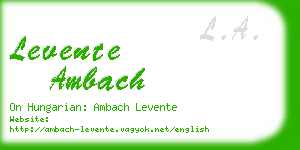 levente ambach business card